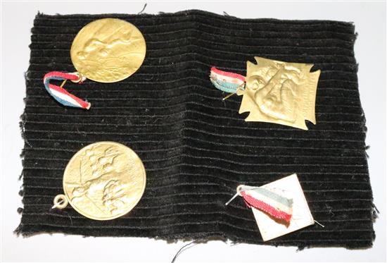 4 x 1914-18 War effort badges, designed by R. Lalique